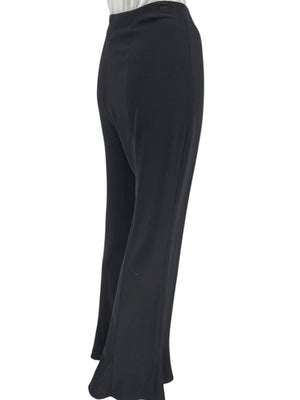 Escada Black Virgin Wool Flared Hem Trousers – Size 42