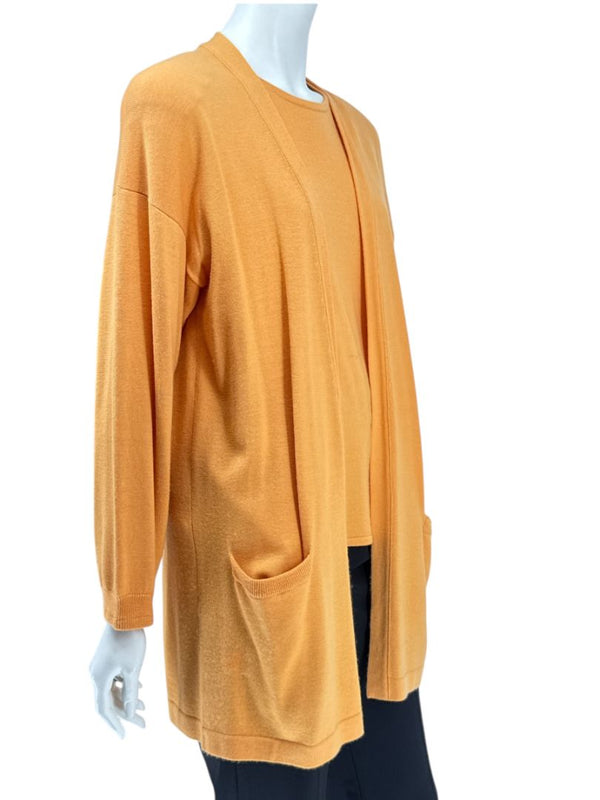 Shamask Tangerine Cashmere & Silk Twin Set – Size 2