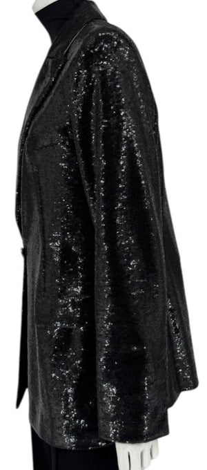 Chanel Black Sequin Jacket – 2009 Cruise Collection (Miami-Inspired) Size FR 46