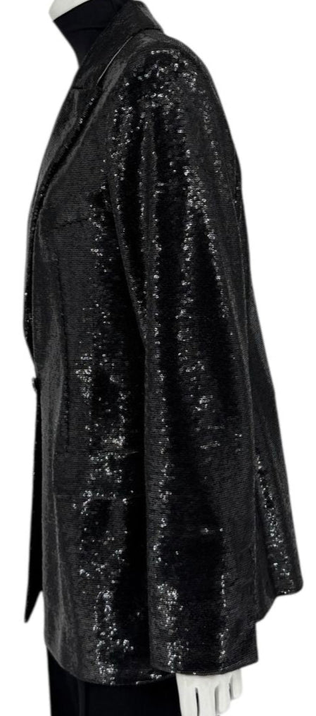 Chanel Black Sequin Jacket – 2009 Cruise Collection (Miami-Inspired) Size FR 46