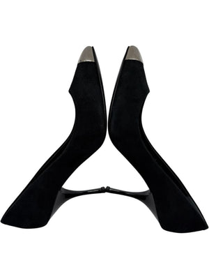 Giuseppe Zanotti Black Suede Cap Toe Pumps – Size 39