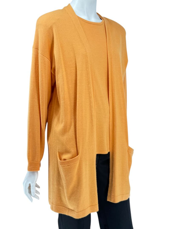 Shamask Tangerine Cashmere & Silk Twin Set – Size 2