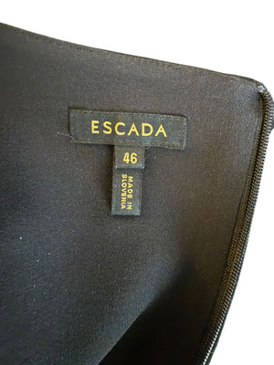 Escada Black Pleated Tie-Neck Belted Jumpsuit – Size EU 46