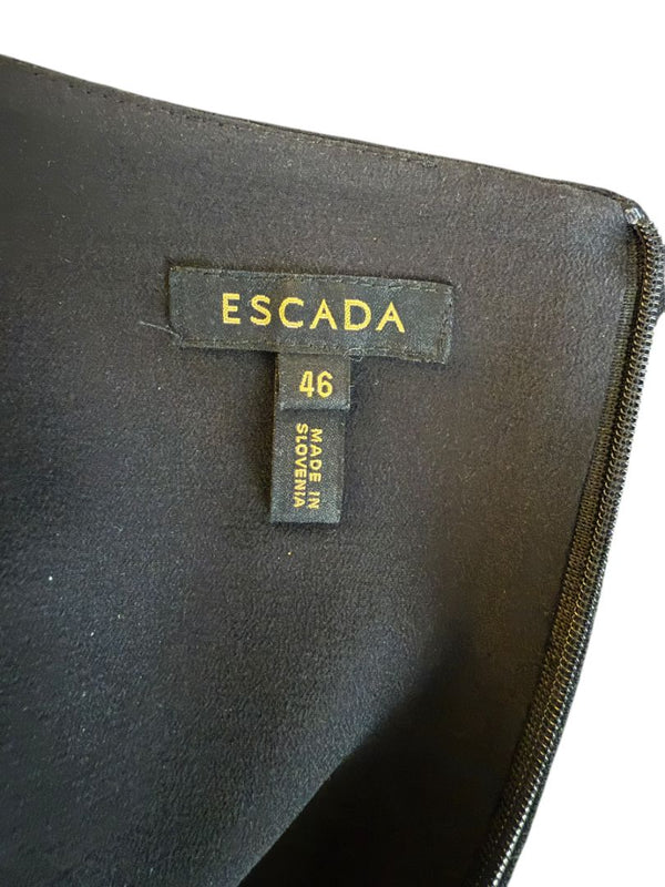 Escada Black Pleated Tie-Neck Belted Jumpsuit – Size EU 46