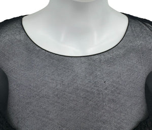 Chanel Runway Fall 2010 Black Wool Tweed Illusion Neckline Dress – Size 38