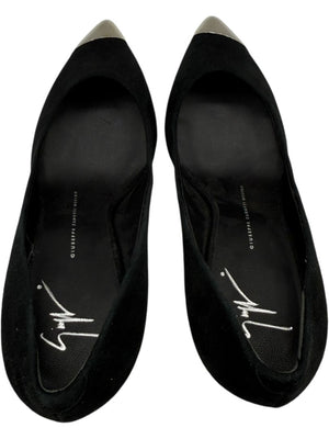 Giuseppe Zanotti Black Suede Cap Toe Pumps – Size 39