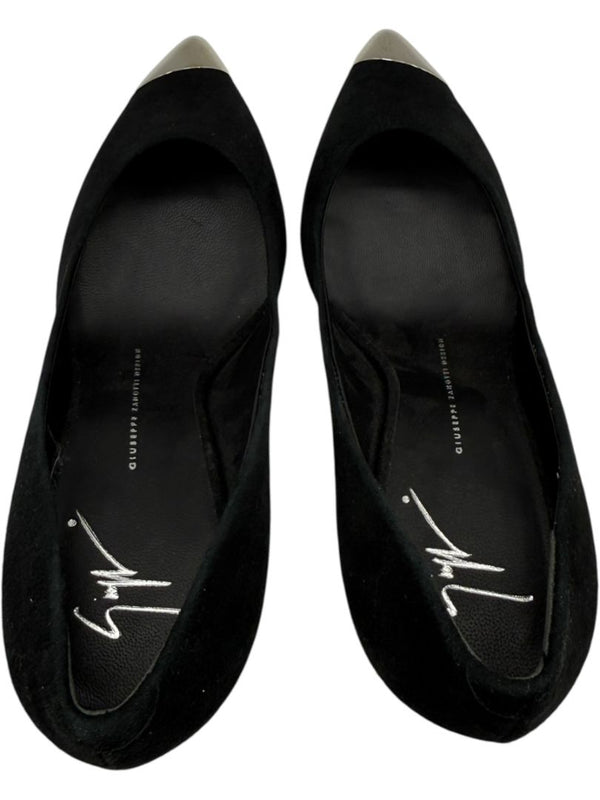 Giuseppe Zanotti Black Suede Cap Toe Pumps – Size 39