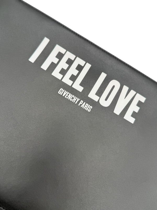 Givenchy Black Leather 'I Feel Love' Medium Clutch