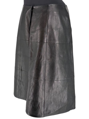 Chanel Black Lambskin Leather A-Line Skirt – Size 40 (FR)