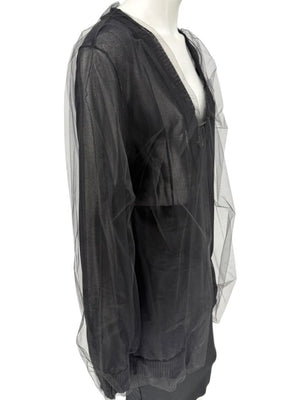 Dolce & Gabbana Black Sheer Layered V-Neck Top – Size L