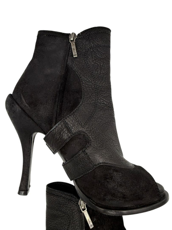 Christian Dior "Spy Low Boot" Leather & Suede Ankle Boots – Size 36