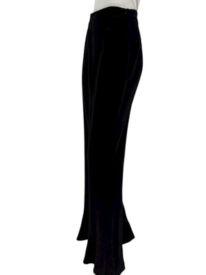 Escada Black Virgin Wool Flared Hem Trousers – Size 42