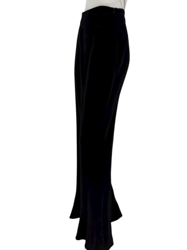 Escada Black Virgin Wool Flared Hem Trousers – Size 42