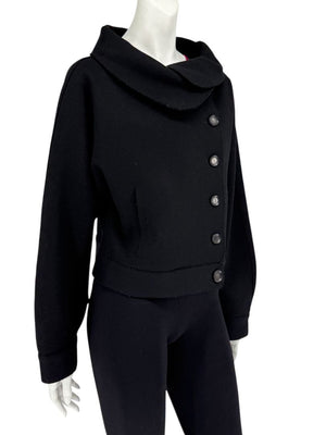 Carolina Herrera Black Wool Blend Jacket – Size 10