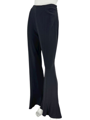 Escada Black Virgin Wool Flared Hem Trousers – Size 42