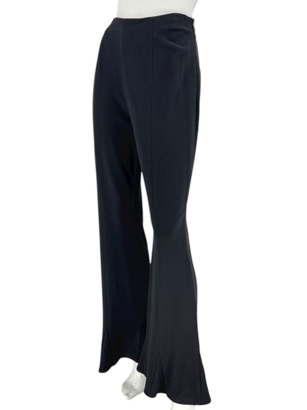 Escada Black Virgin Wool Flared Hem Trousers – Size 42