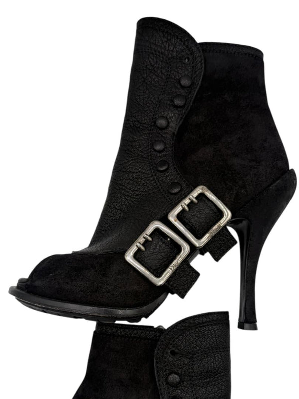 Christian Dior "Spy Low Boot" Leather & Suede Ankle Boots – Size 36
