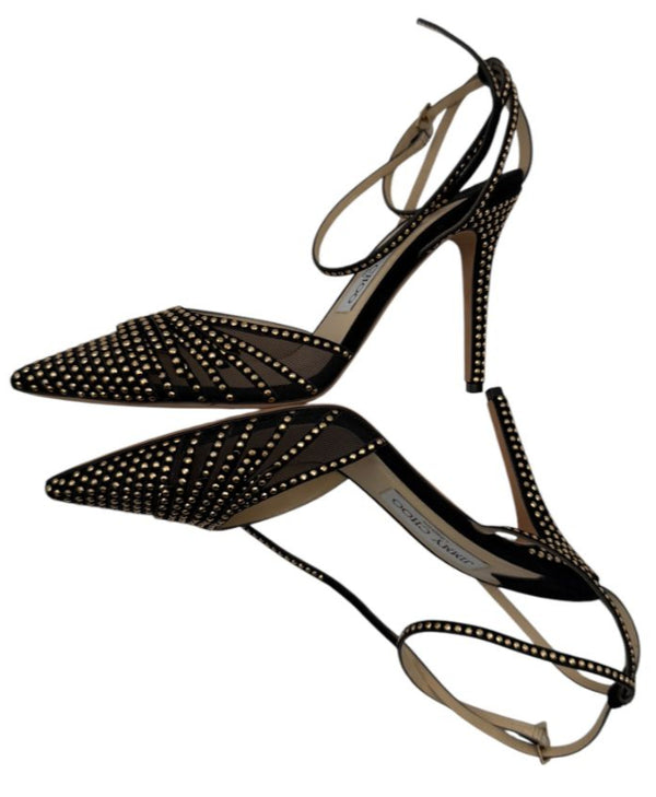 Jimmy Choo Black Studded Mesh Pumps – Size 37 – Excellent Preowned Condition (Worn Once)