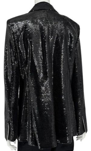 Chanel Black Sequin Jacket – 2009 Cruise Collection (Miami-Inspired) Size FR 46