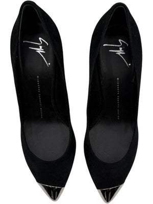 Giuseppe Zanotti Black Suede Cap Toe Pumps – Size 39
