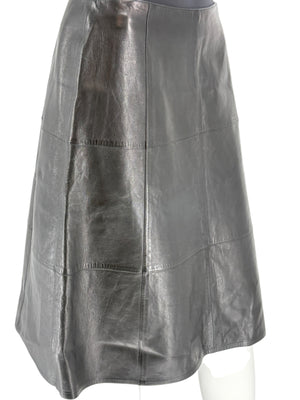 Chanel Black Lambskin Leather A-Line Skirt – Size 40 (FR)
