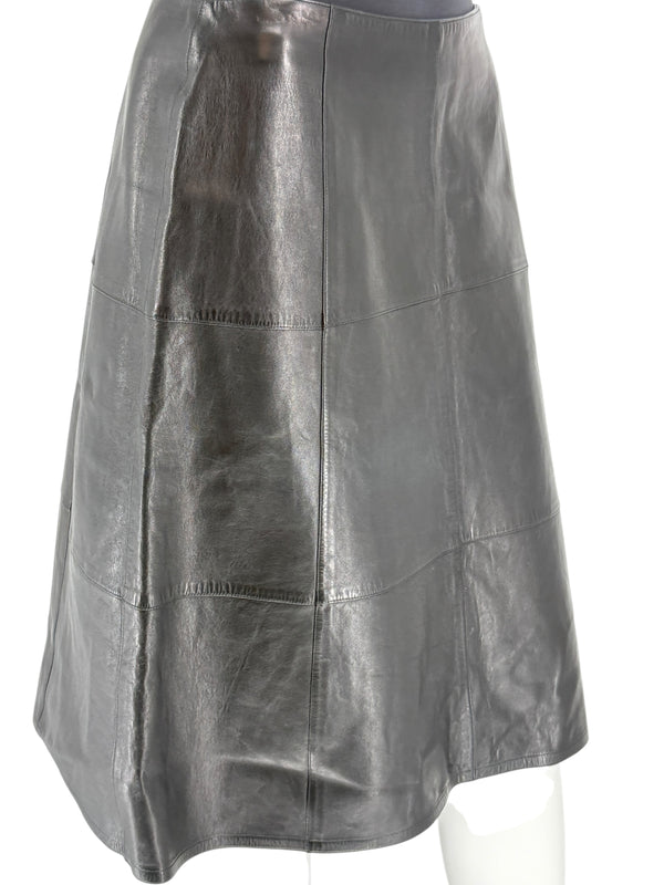 Chanel Black Lambskin Leather A-Line Skirt – Size 40 (FR)