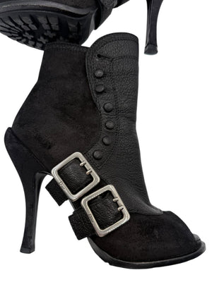 Christian Dior "Spy Low Boot" Leather & Suede Ankle Boots – Size 36