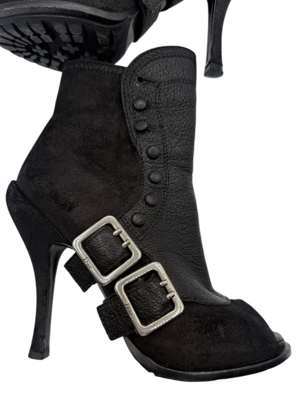 Christian Dior "Spy Low Boot" Leather & Suede Ankle Boots – Size 36