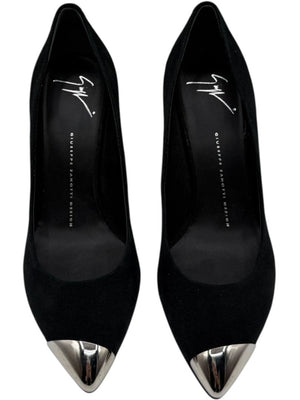Giuseppe Zanotti Black Suede Cap Toe Pumps – Size 39