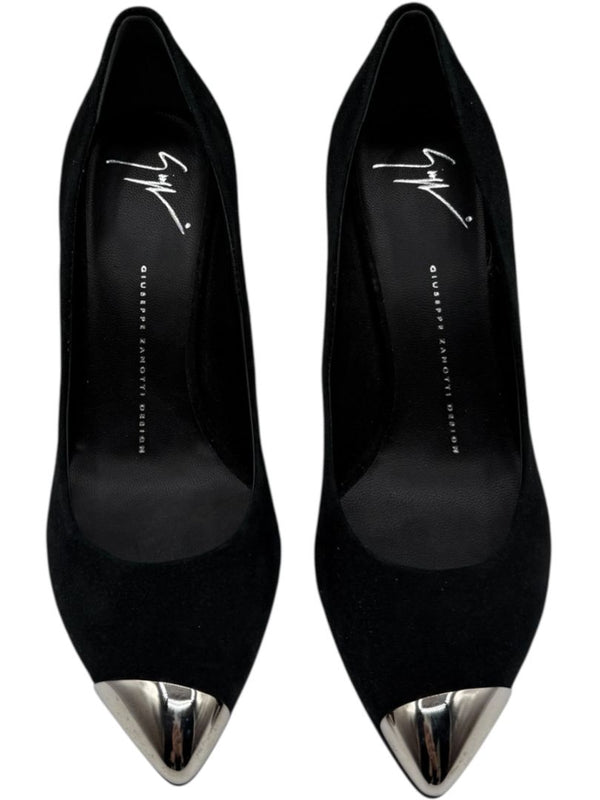 Giuseppe Zanotti Black Suede Cap Toe Pumps – Size 39