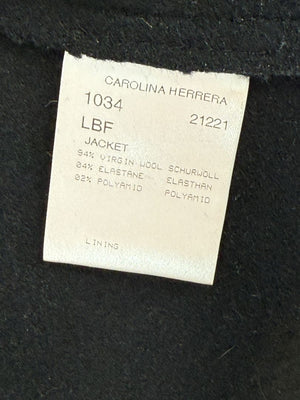 Carolina Herrera Black Wool Blend Jacket – Size 10