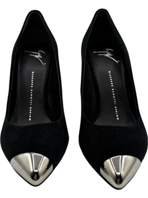 Giuseppe Zanotti Black Suede Cap Toe Pumps – Size 39