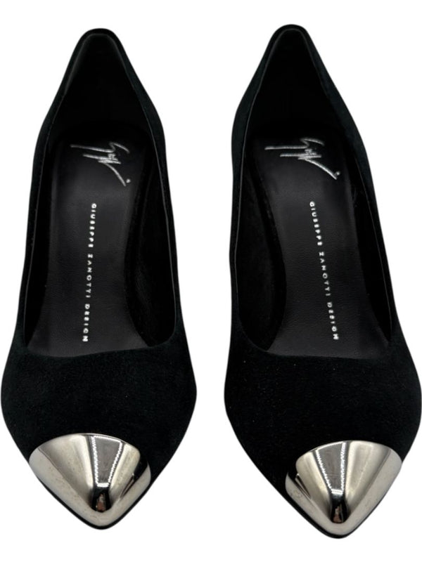 Giuseppe Zanotti Black Suede Cap Toe Pumps – Size 39