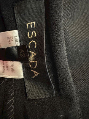 Escada Black Virgin Wool Flared Hem Trousers – Size 42