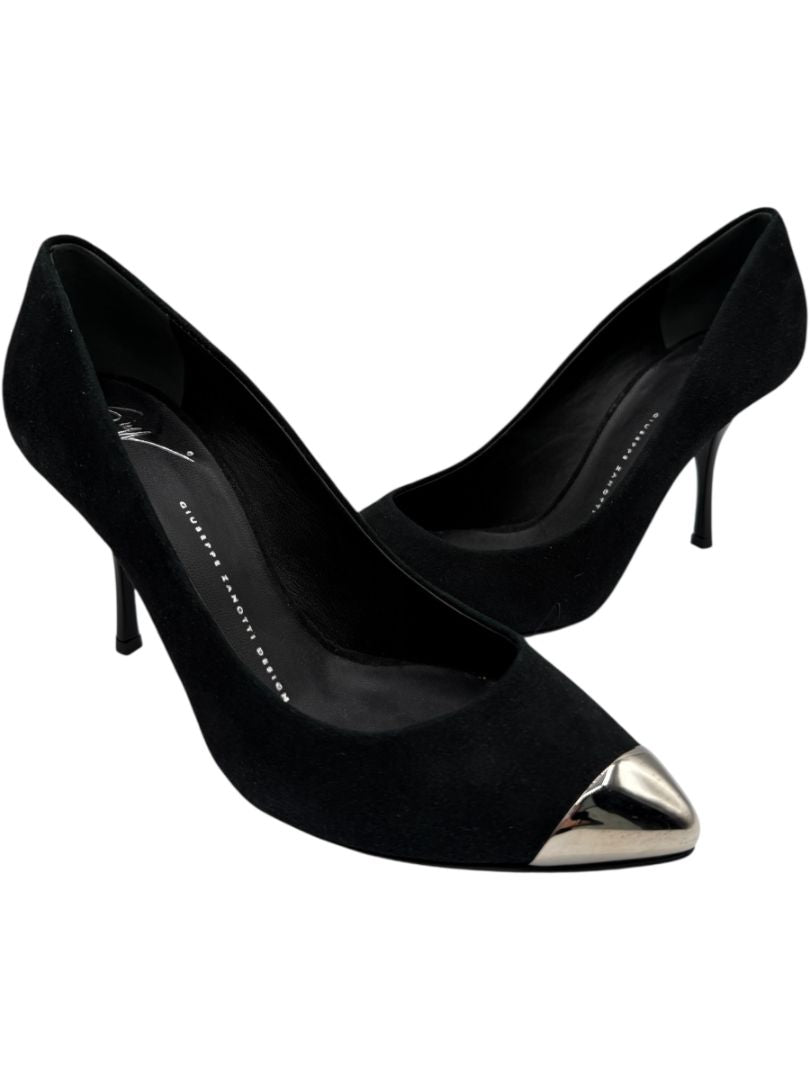 Giuseppe Zanotti Black Suede Cap Toe Pumps – Size 39