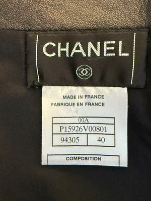 Chanel Black Lambskin Leather A-Line Skirt – Size 40 (FR)