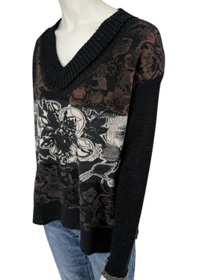 Eva & Claudi Floral Wool Sweater – Size L