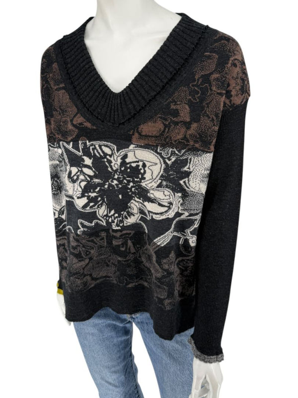 Eva & Claudi Floral Wool Sweater – Size L