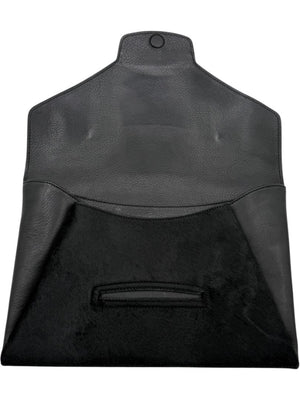 Givenchy Black Pony Hair Accented Antigona Envelope Clutch Bag