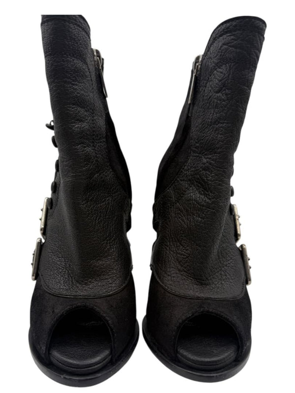 Christian Dior "Spy Low Boot" Leather & Suede Ankle Boots – Size 36