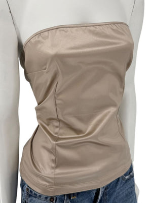 D&G Champagne Satin Strapless Corset Top – Size 34/48