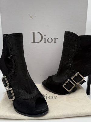 Christian Dior "Spy Low Boot" Leather & Suede Ankle Boots – Size 36