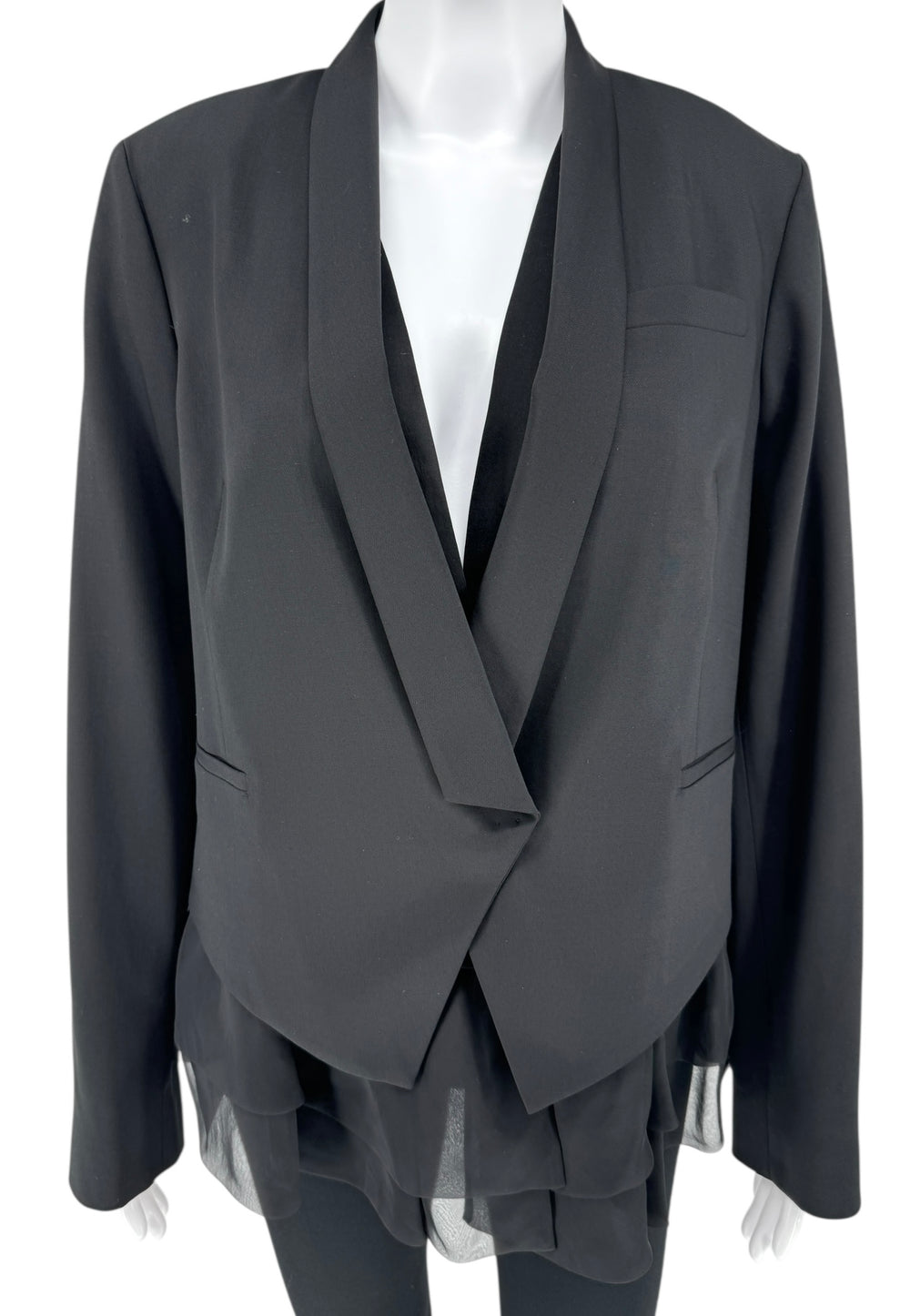 Brunello Cucinelli Black Layered Hem Blazer – Size 44 IT (US 8)