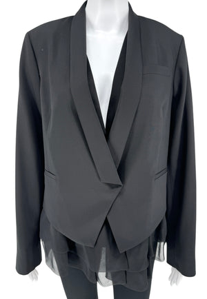Brunello Cucinelli Black Layered Hem Blazer – Size 44 IT (US 8)