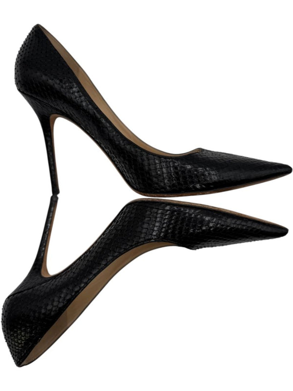 Jimmy Choo Black Embossed Python Leather Pumps – Size 39