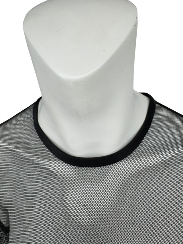 Linda Allard for Ellen Tracy Black Sheer Mesh Beaded Blouse - Size 12