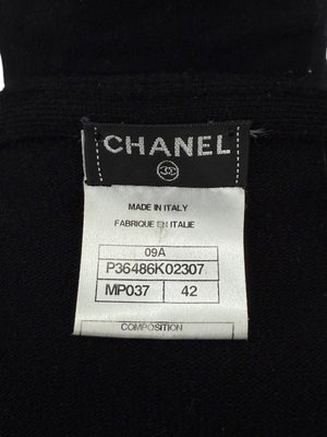 Chanel Black Sequin-Front Zip Cardigan – Fall 2009 – Size 42