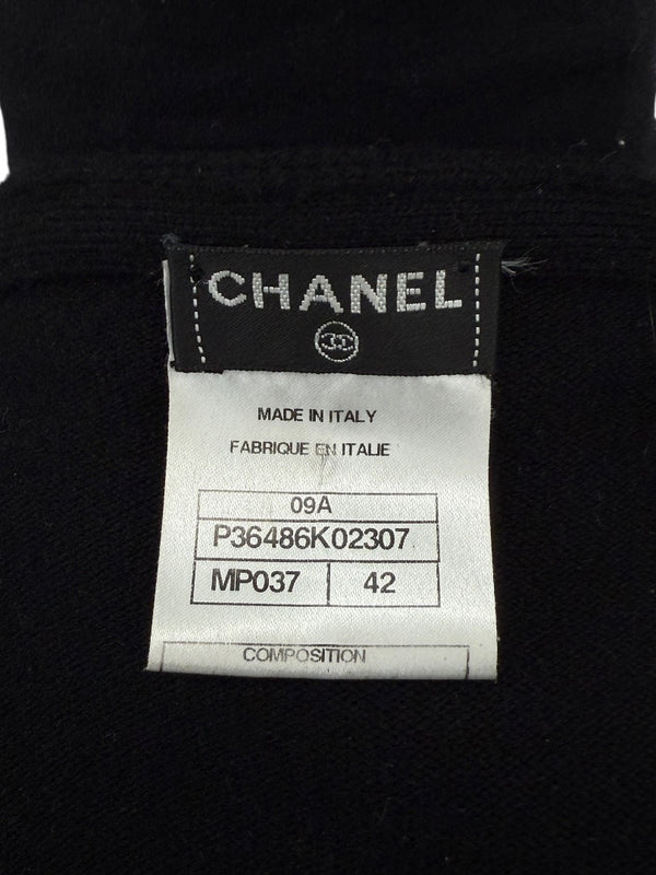 Chanel Black Sequin-Front Zip Cardigan – Fall 2009 – Size 42