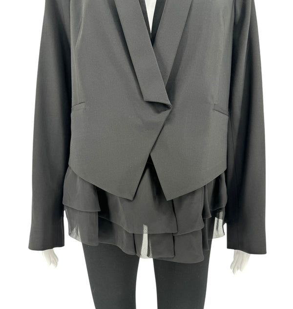 Brunello Cucinelli Black Layered Hem Blazer – Size 44 IT (US 8)