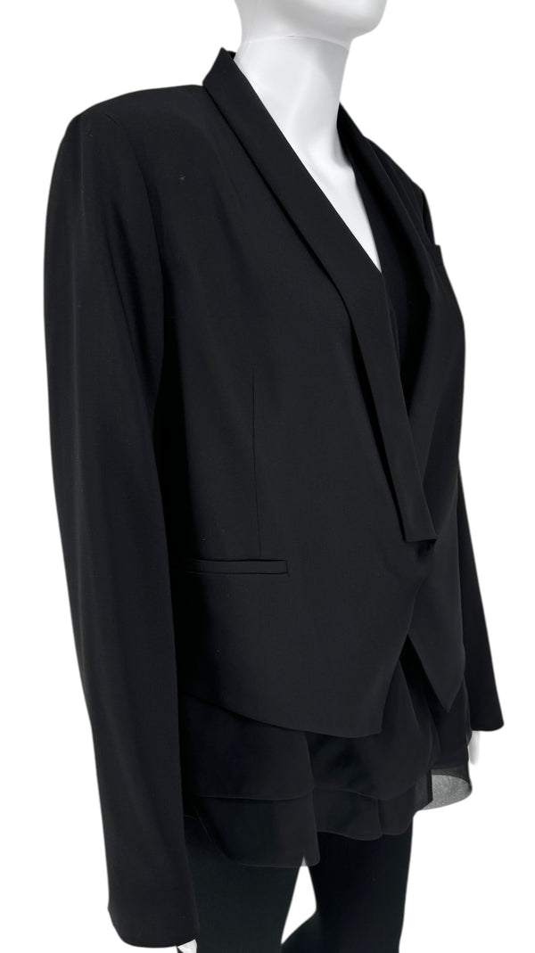 Brunello Cucinelli Black Layered Hem Blazer – Size 44 IT (US 8)